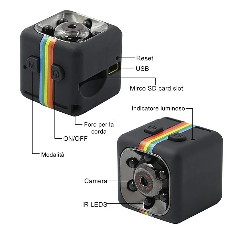 Mini Videocamera Nascosta 1080P HD con Visione Notturna Micro Telecamera