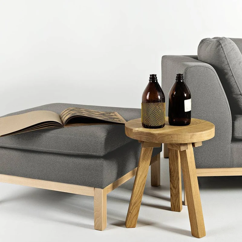 Pouf AMBIENT WOOD - kwarc, naturale