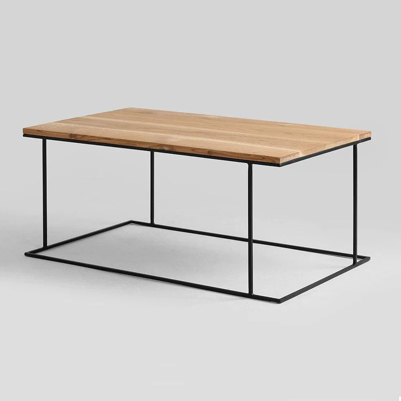 Tavolino WALT LEGNO MASSELLO 100x60, legno, nero