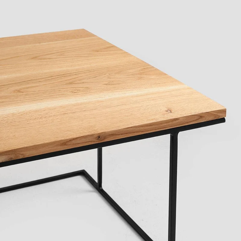 Tavolino WALT legno massello 100x100, nero