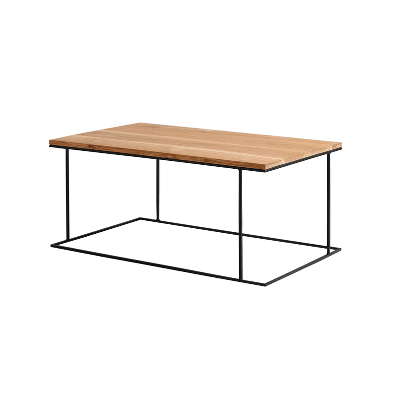 Tavolino WALT 100x60 impiallacciato quercia, nero