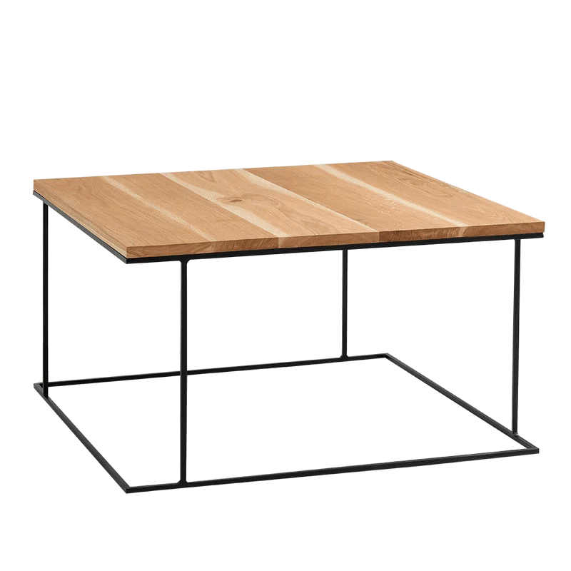 Tavolino WALT 100x100 impiallacciato quercia, nero
