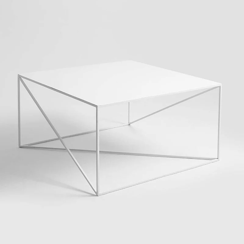 Tavolino MEMO METAL 100x100 Bianco