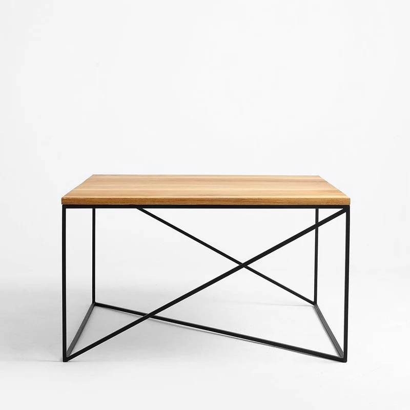 Tavolino MEMO legno massello 100x100, nero