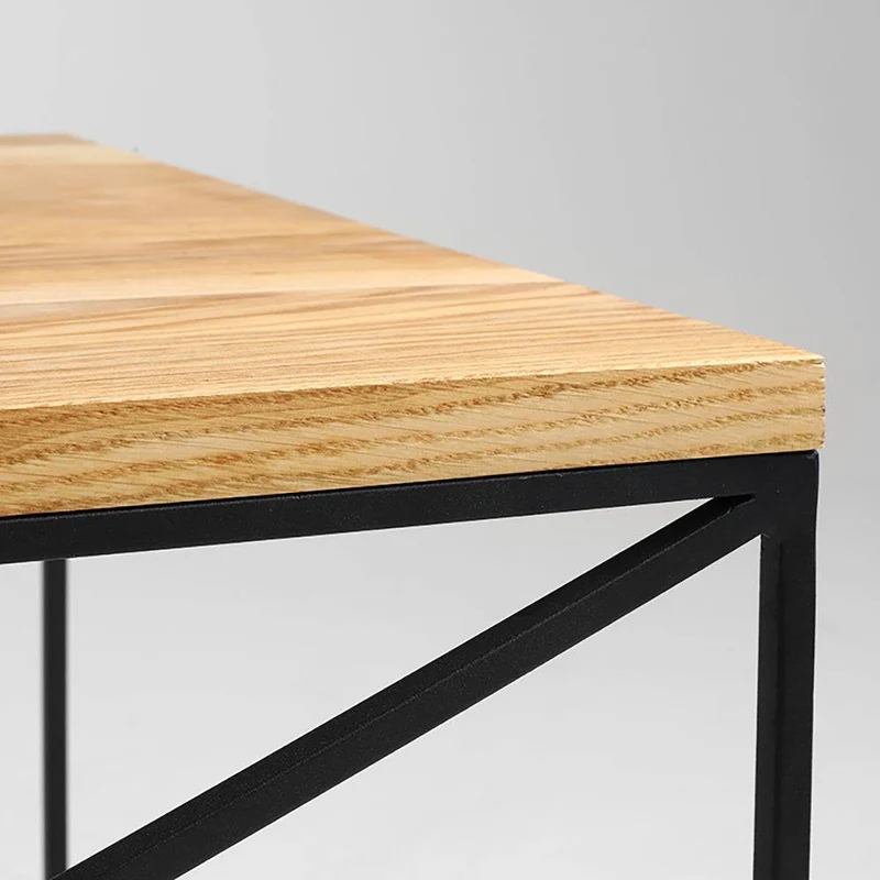 Tavolino MEMO WOOD 100x60, impiallacciatura rovere, nero