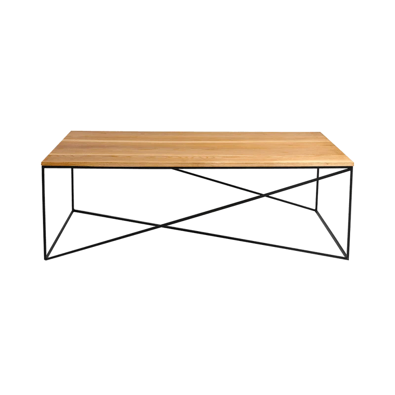 Tavolino MEMO WOOD 140, impiallacciatura rovere, nero