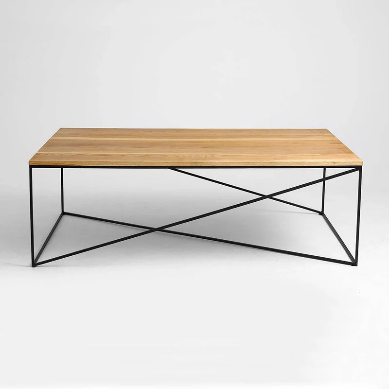Tavolino MEMO WOOD 140, impiallacciatura rovere, nero