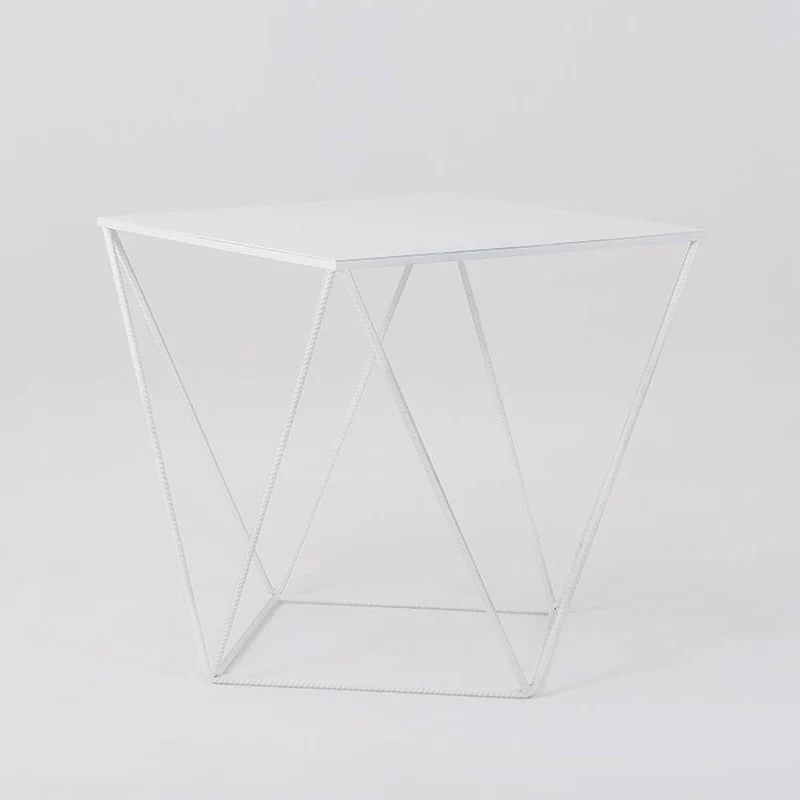 Tavolino DARYL METAL 55, bianco