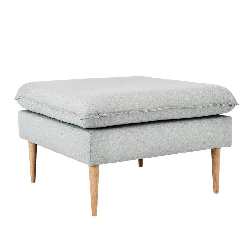 Pouf POSH WOOD - Platino, Legno Naturale