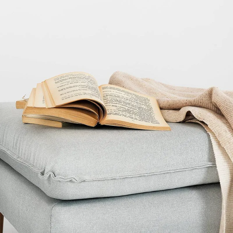 Pouf POSH WOOD - Platino, Legno Naturale