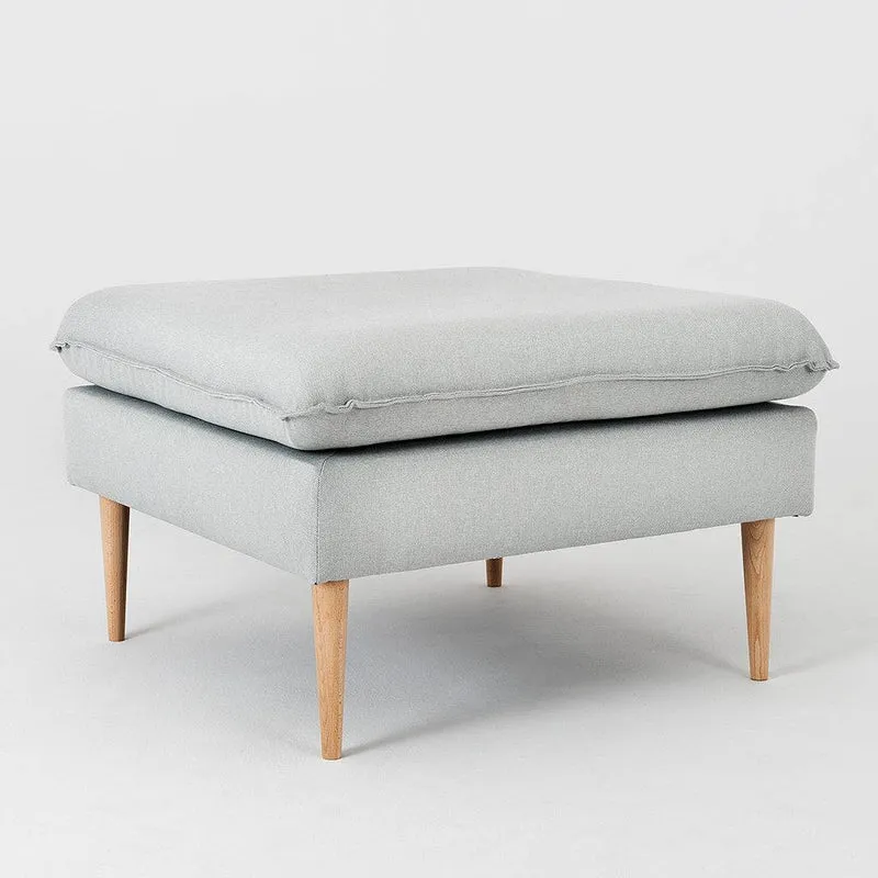 Pouf POSH WOOD - Platino, Legno Naturale