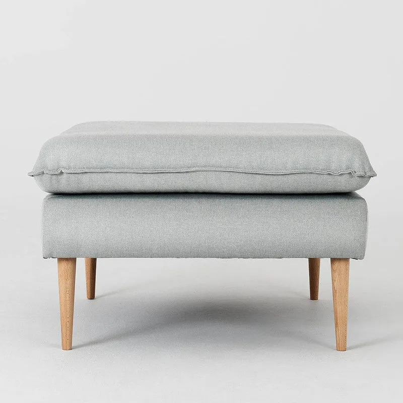 Pouf POSH WOOD - Platino, Legno Naturale