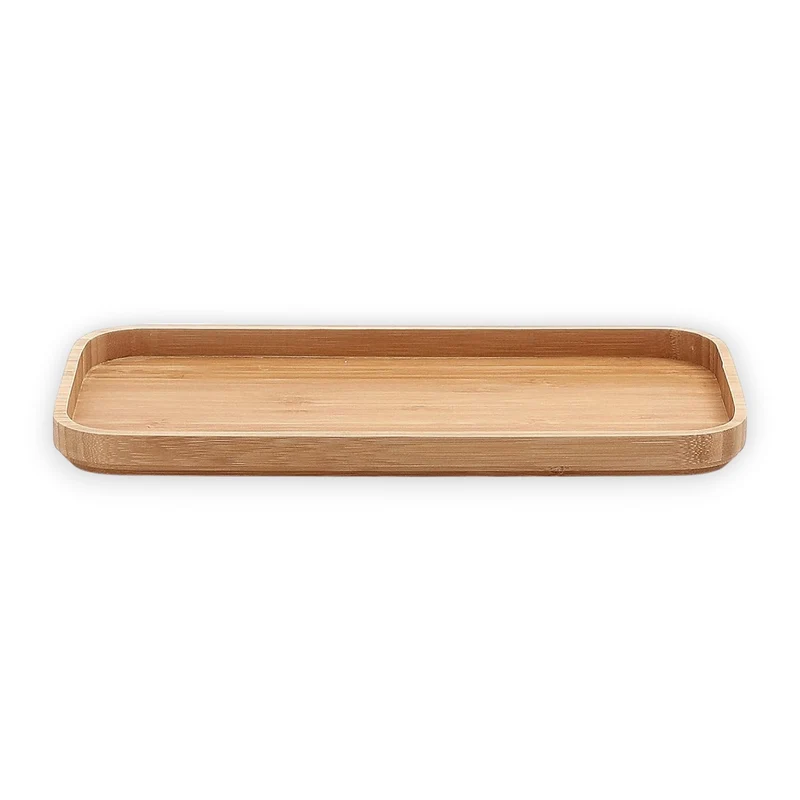Vassoio porta oggetti 30x15 cm da appoggio da bagno in bamboo Linea Wood