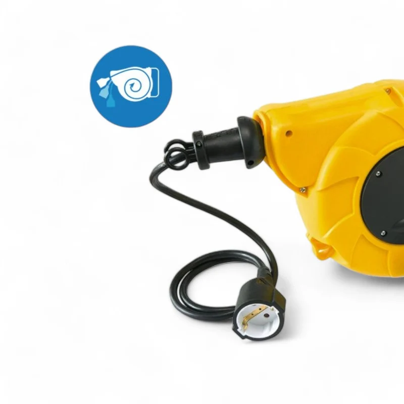 Avvolgicavo elettrico automatico a molla 15 metri con funzione di riavvolgimento pratico e sicurezza integrata