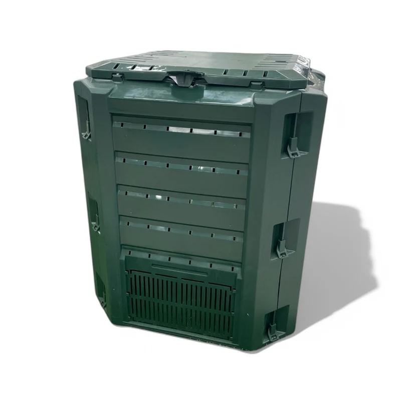 Compostiera da giardino in polipropilene verde 380 litri facile montaggio per rifiuti organici e compostaggio eco-friendly