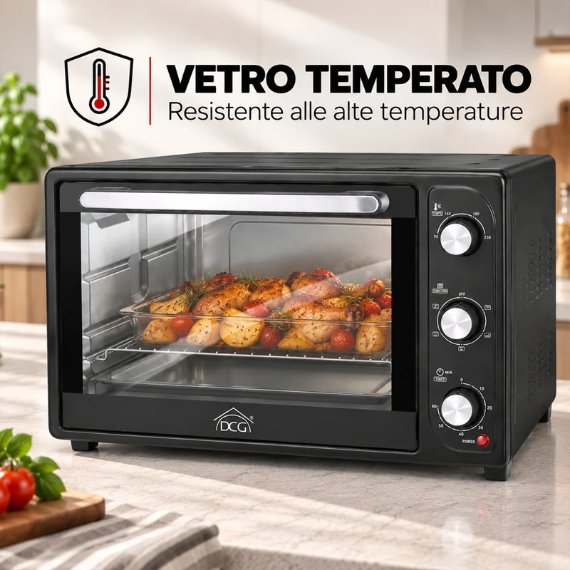 Forno Elettrico Ventilato 45 Litri 2000W Con Timer e Spia Luminosa DCG MB9845N