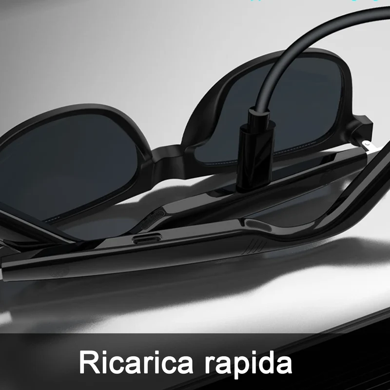 (sg-23 nero)Occhiali Smart Bluetooth Ascolta Musica e Rispondi alle Chiamate con un Design Unico Touch Control
