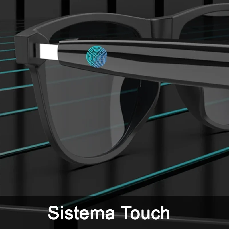(sg-23 nero)Occhiali Smart Bluetooth Ascolta Musica e Rispondi alle Chiamate con un Design Unico Touch Control