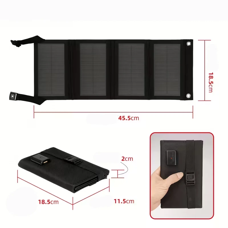 ( Z1 )Zaino con Pannello Solare 20W USB 5V Zaino Trekking 40 Litri Impermeabile per Escursionismo, Ciclismo, Moto, Travel Unisex Adulto (Nero)