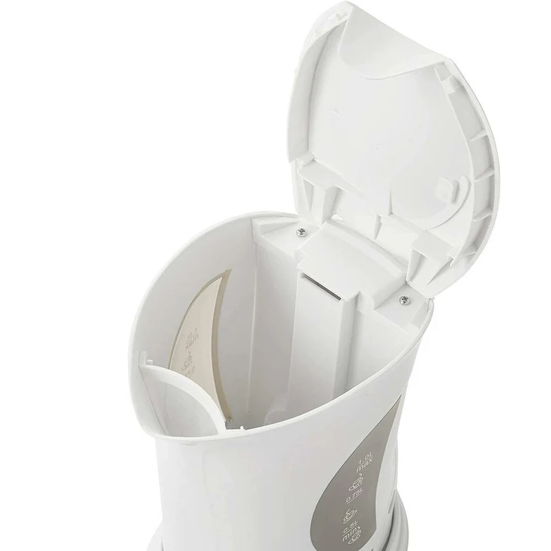 Bollitore Elettrico 1L 900W Acqua Calda Cordless LED Base Girevole Bianco