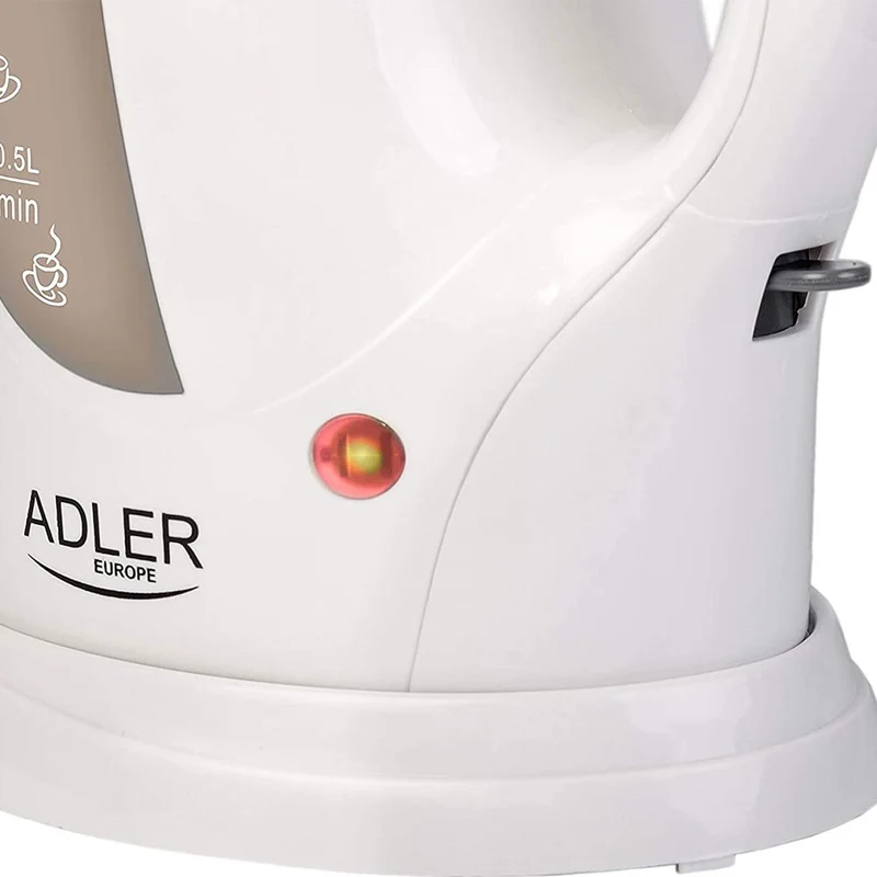 Bollitore Elettrico 1L 900W Acqua Calda Cordless LED Base Girevole Bianco