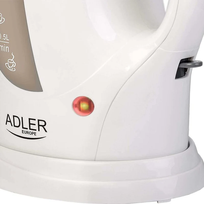 Bollitore Elettrico 1L 900W Acqua Calda Cordless LED Base Girevole Bianco
