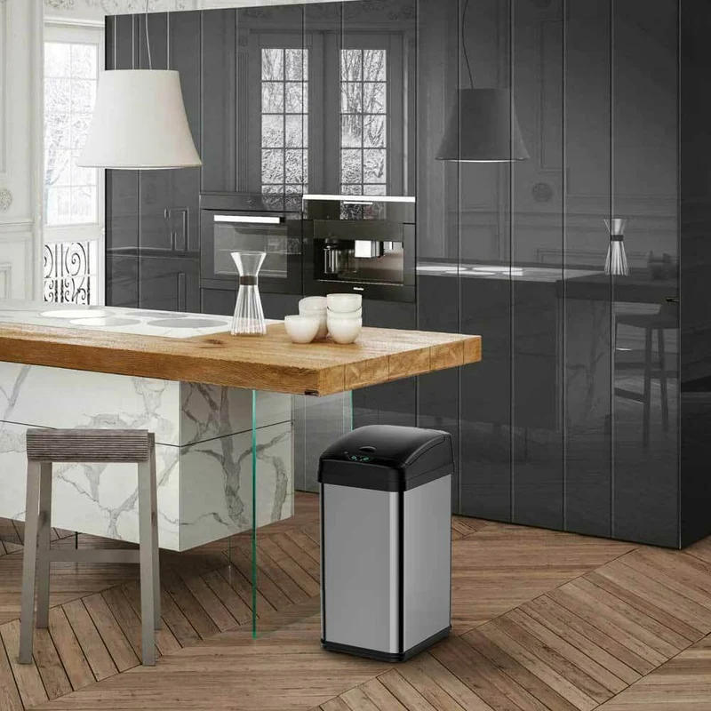 Pattumiera Automatica cn Sensore Elettrico 38Lt Bidone Spazzatura Cucina Acciaio