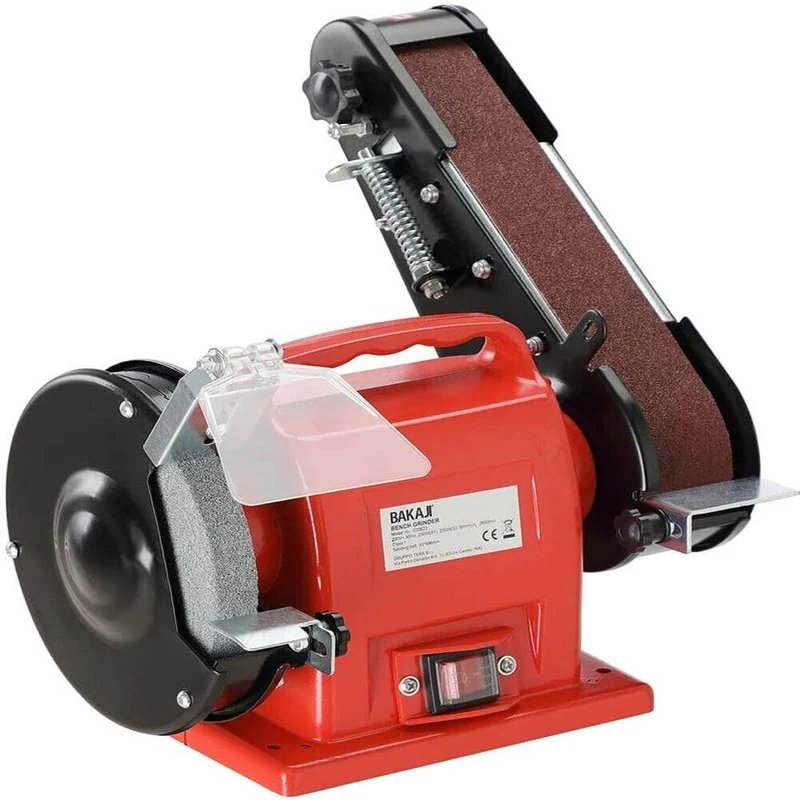 Smerigliatrice da Banco Mola Combinata con Disco e Levigatrice a Nastro 250W