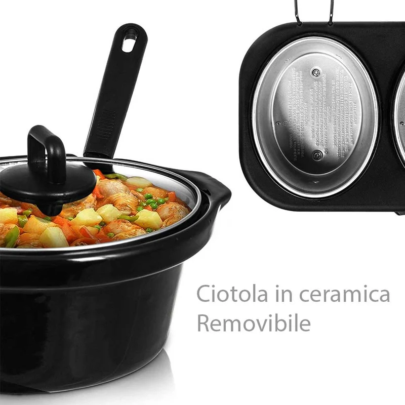 Scaldavivande Buffet Server Vassoio Riscaldante Temperatura Regolabile 3 Spazi