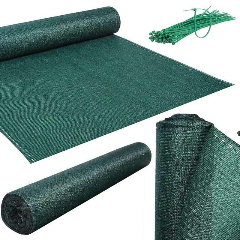 Telo Ombreggiante 1x25Mt Rete Ombra 90% Frangivento Frangivista Verde + Fascette