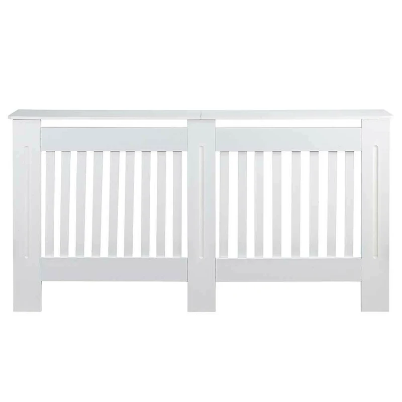Copritermosifone in Legno MDF 152x19x82cm Copertura Radiatore Calorifero Bianco
