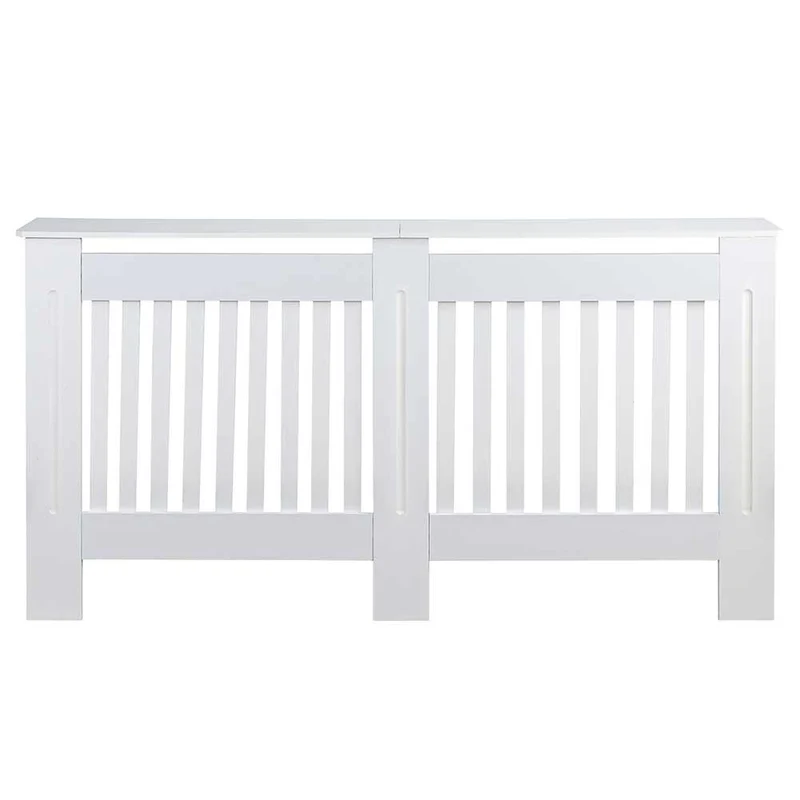 Copritermosifone in Legno MDF 152x19x82cm Copertura Radiatore Calorifero Bianco
