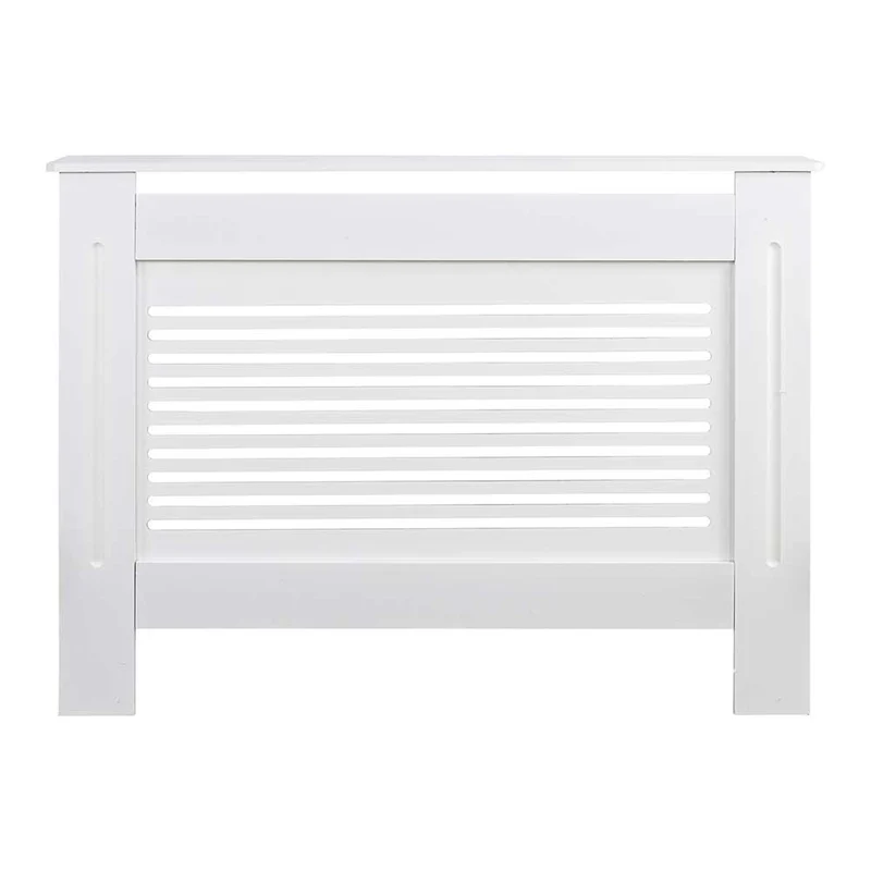 Copritermosifone in Legno MDF 112x19x82cm Copertura Radiatore Calorifero Bianco