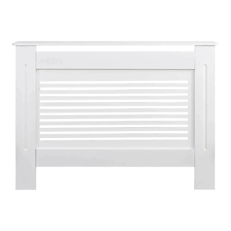 Copritermosifone in Legno MDF 112x19x82cm Copertura Radiatore Calorifero Bianco