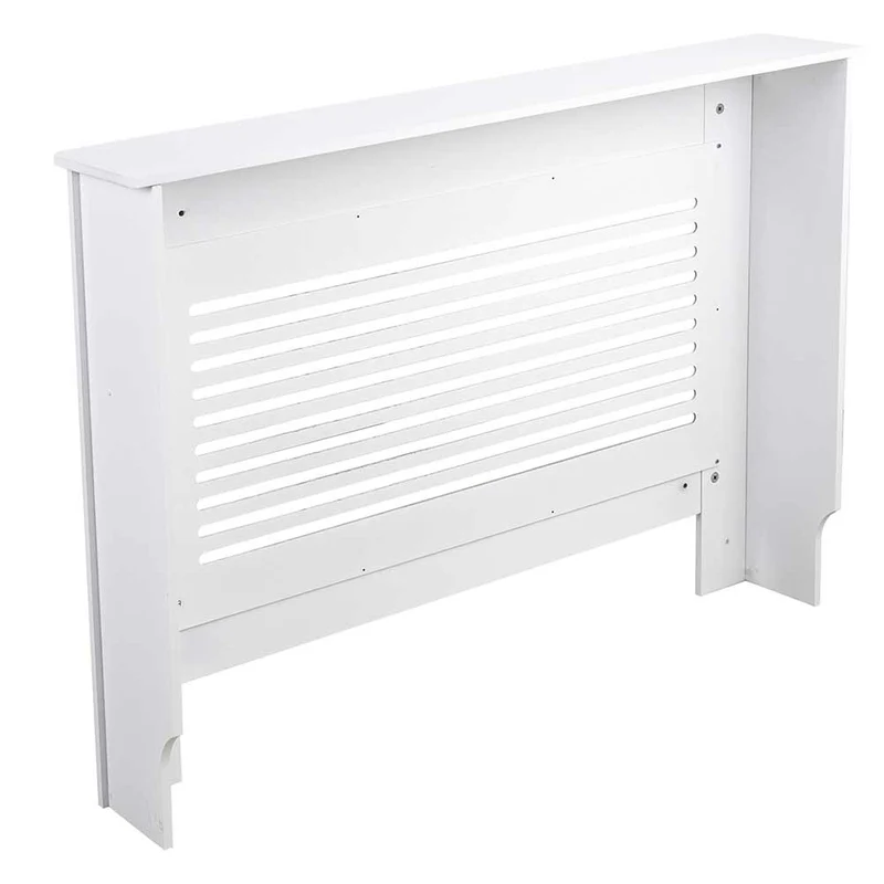 Copritermosifone in Legno MDF 112x19x82cm Copertura Radiatore Calorifero Bianco