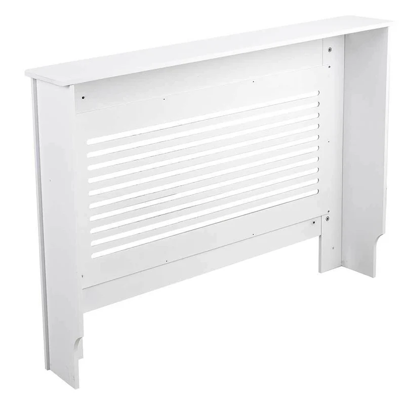 Copritermosifone in Legno MDF 112x19x82cm Copertura Radiatore Calorifero Bianco