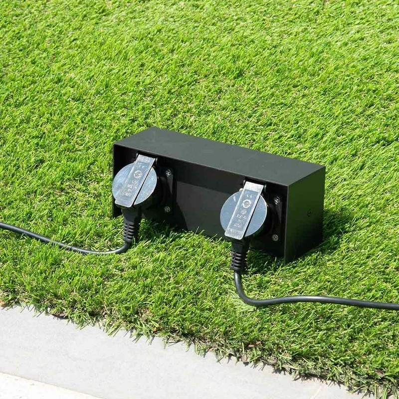 Colonna Elettrica Giardino Colonnina 2 Prese Shucko Impermeabili Terra Parete