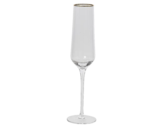 Calice In Vetro Decoro Bordo Oro 7x26 Cm 1 Pz