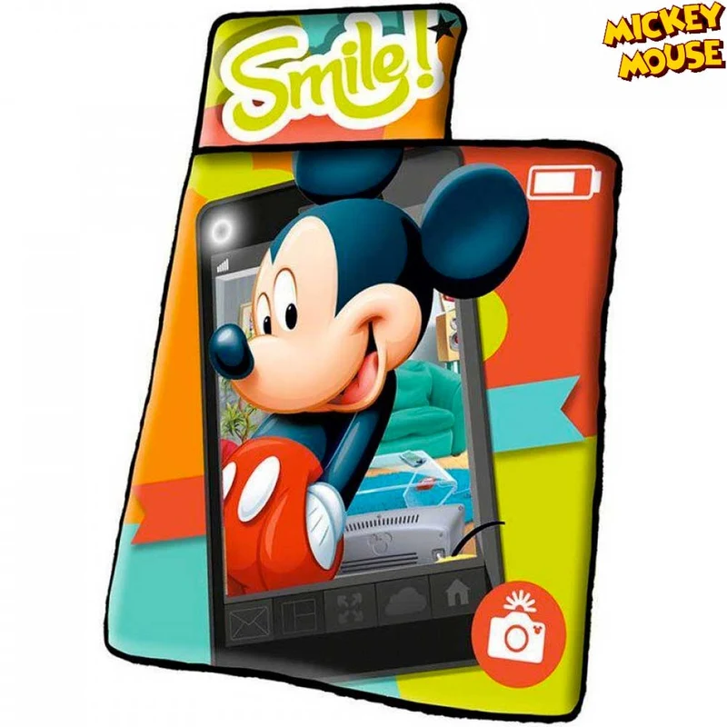 Mickey Mouse Tappetino Letto con Imbottitura + Coperta e Cuscino Campeggio Bimbi