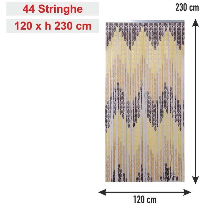 Tenda Moschiera Porta Finestra 120x230cm 44 corde Decorazione Decorazione ZigZag