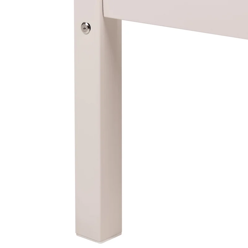 Letto matrimoniale a baldacchino con doghe e struttura in metallo beige chiaro 160 x 200 cm stile industriale moderno