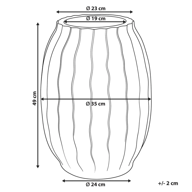 Portavaso Bianco in Cemento e Fibra di Vetro 35 x 49 cm per Interni ed Esterni
