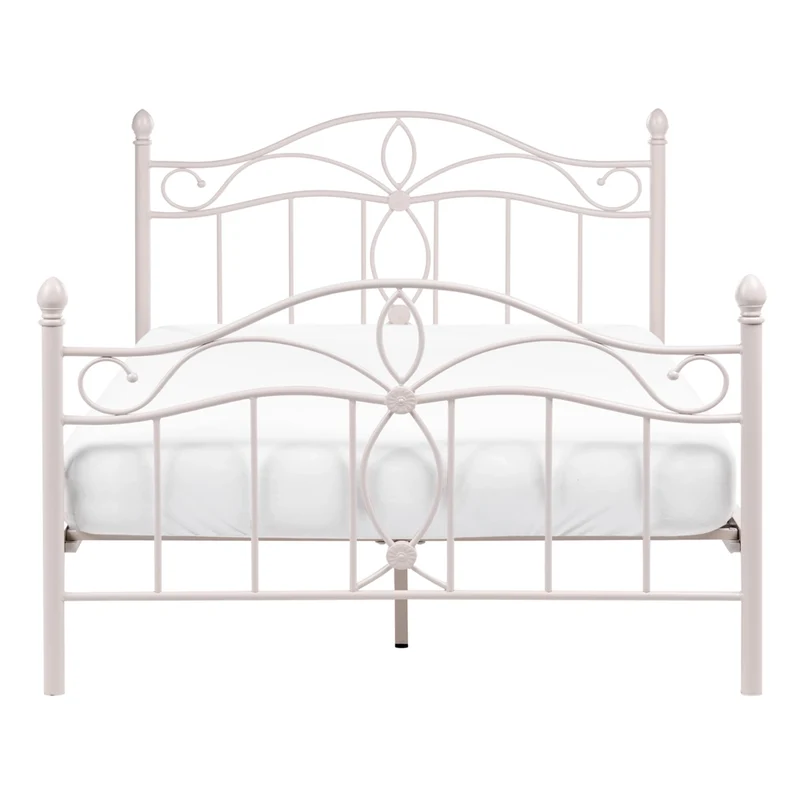 Struttura Letto in Metallo beige chiaro con Doghe Design Vintage 140 x 200 cm
