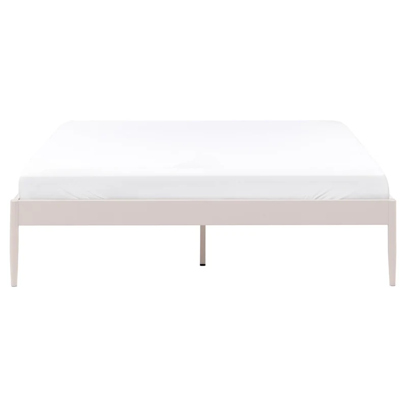 Letto matrimoniale con rete a doghe compensato e metallo 160 x 200 cm beige chiaro stile moderno minimalista