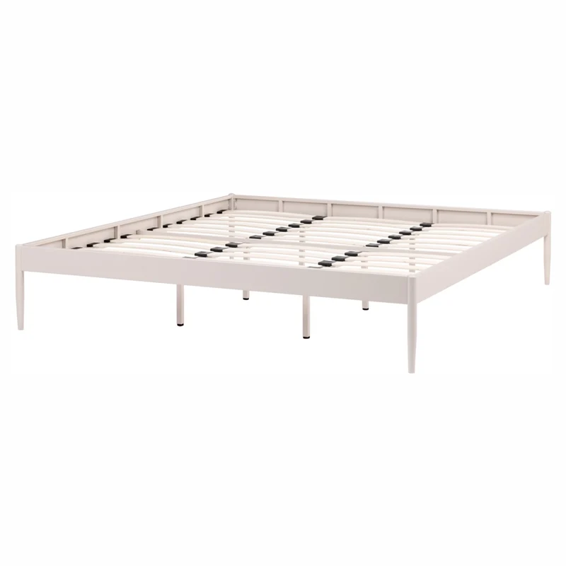 Letto matrimoniale con rete a doghe in metallo nero 180 x 200 cm stile moderno industriale
