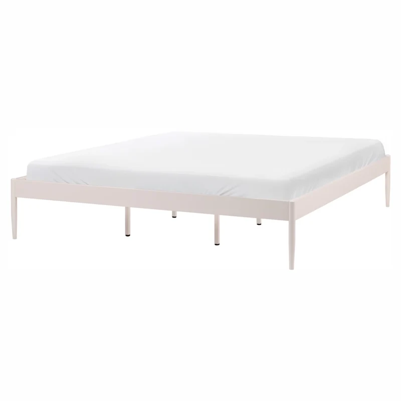 Letto matrimoniale con rete a doghe in metallo nero 180 x 200 cm stile moderno industriale