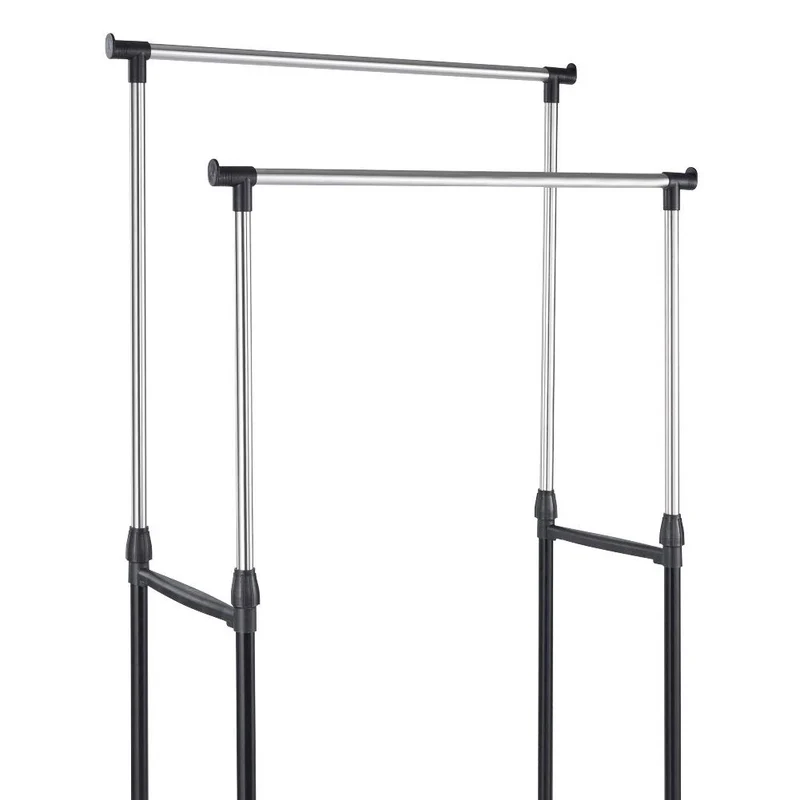 Stand Appendiabiti Doppio Allungabile Attaccapanni Telescopico 80x40x90-165cm