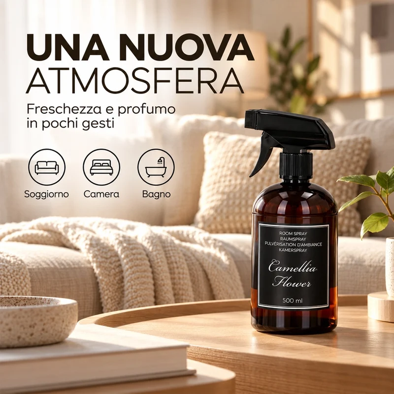 Set 4 Deodoranti per Ambiente Spry da 500ml Fragranze Fresche per Casa Ufficio