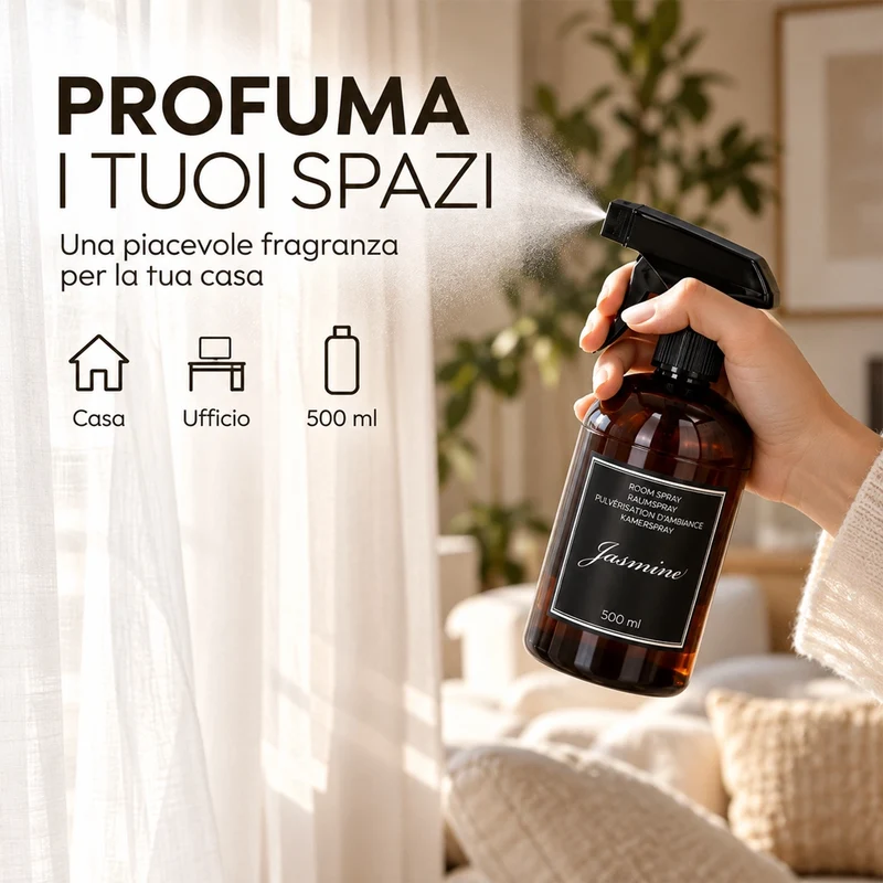 Set 4 Deodoranti per Ambiente Spry da 500ml Fragranze Fresche per Casa Ufficio