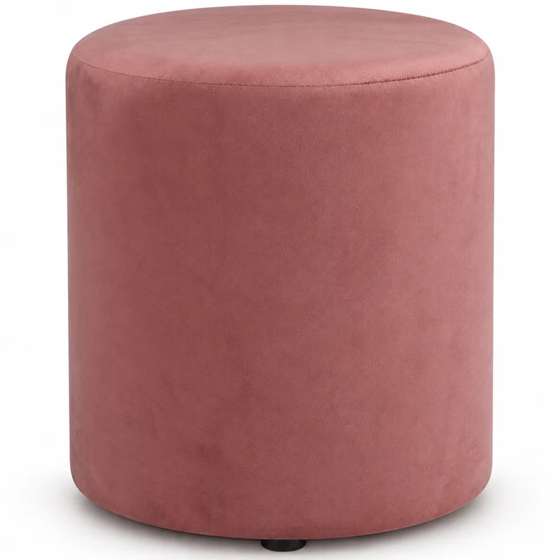 Pouf Poggiapiedi 28x36 cm con Rivestimento in Velluto Rosa Seduta Ergonomica